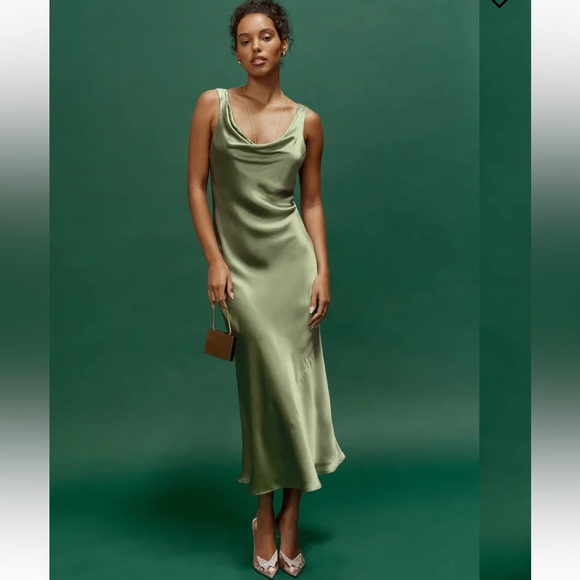 reformation bryn silk midi dress - Picture 1 of 8